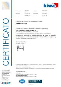 UNI EN ISO 9001 Daliform Group