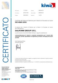 UNI EN ISO 45001 Daliform Group